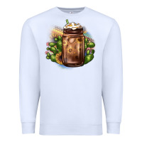 White sunflower coffee cup cactus Premium Sweatshirt - JahusDesignShop