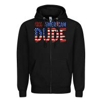 Black all american dude Zipper Hoodie - Zillion Design Studio