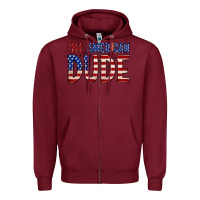 Burgundy all american dude Zipper Hoodie - Zillion Design Studio