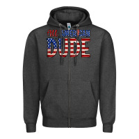 Charcoal Heather all american dude Zipper Hoodie - Zillion Design Studio