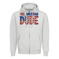 Dove Grey all american dude Zipper Hoodie - Zillion Design Studio