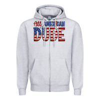 Heather Grey all american dude Zipper Hoodie - Zillion Design Studio