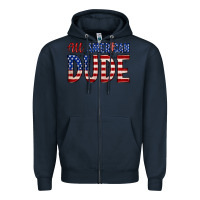 Navy all american dude Zipper Hoodie - Zillion Design Studio