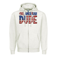 Oatmeal Heather all american dude Zipper Hoodie - Zillion Design Studio