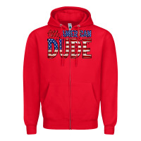 Red all american dude Zipper Hoodie - Zillion Design Studio