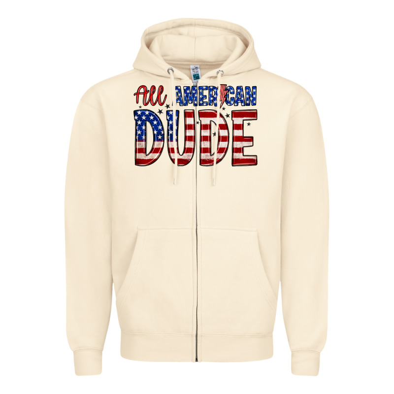 All American Dude Zipper Hoodie by Zillion Design Studio | Teevron