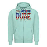 Seafoam all american dude Zipper Hoodie - Zillion Design Studio