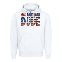 White all american dude Zipper Hoodie - Zillion Design Studio