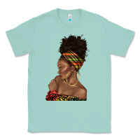 Seafoam afro black woman profile juneteenth Classic Tee - texasbilliewilder