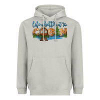 Moon Dust life is better at the cabin Heavyweight Hoodie - HRA Design Shop