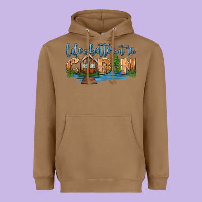 Life Is Better At The Cabin Heavyweight Hoodie Designed By Hra Design Shop