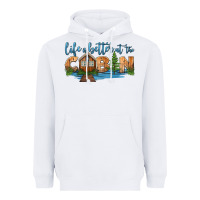 White life is better at the cabin Heavyweight Hoodie - HRA Design Shop