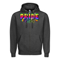 Charcoal Heather pride vibes Zipper Hoodie - Zillion Design Studio