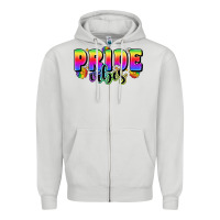 Dove Grey pride vibes Zipper Hoodie - Zillion Design Studio