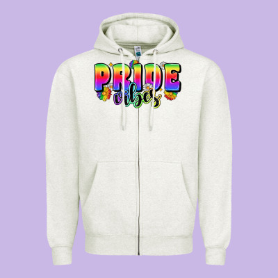 Pride Vibes Zipper Hoodie Designed By Zillion Design Studio