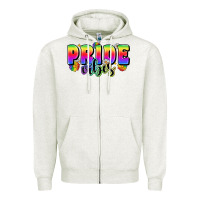 Oatmeal Heather pride vibes Zipper Hoodie - Zillion Design Studio