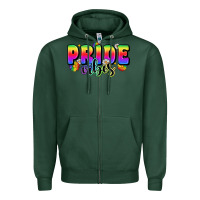 Sports Green pride vibes Zipper Hoodie - Zillion Design Studio