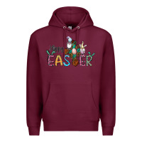 Burgundy cross rabbit gnomes happy easter Premium Hoodie - Jasminsmagicworld
