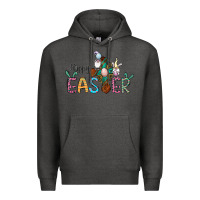 Charcoal Heather cross rabbit gnomes happy easter Premium Hoodie - Jasminsmagicworld