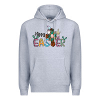 Heather Grey cross rabbit gnomes happy easter Premium Hoodie - Jasminsmagicworld