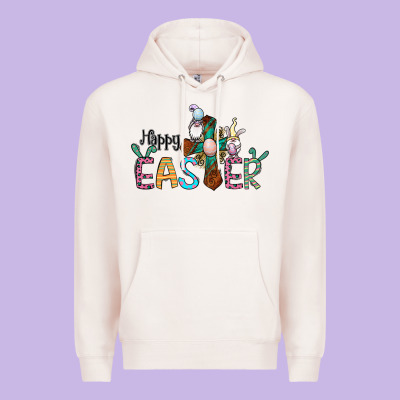 Cross Rabbit Gnomes Happy Easter Premium Hoodie Designed By Jasminsmagicworld