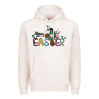 Pale Pink cross rabbit gnomes happy easter Premium Hoodie - Jasminsmagicworld