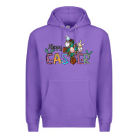 Purple cross rabbit gnomes happy easter Premium Hoodie - Jasminsmagicworld