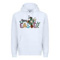 White cross rabbit gnomes happy easter Premium Hoodie - Jasminsmagicworld