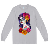 Moon Dust sugar skull girl Long Sleeve Tee - RanaPortraitStore
