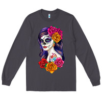 Smoke sugar skull girl Long Sleeve Tee - RanaPortraitStore