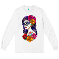 White sugar skull girl Long Sleeve Tee - RanaPortraitStore