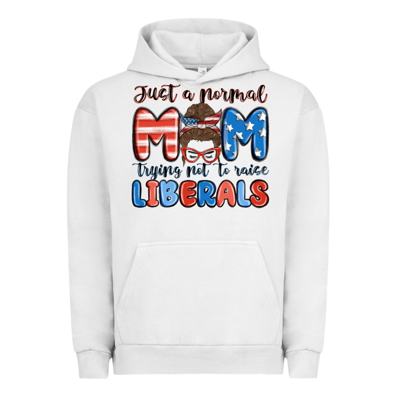 Just A Normal Mom Trying Not To Raise Liberals Urban Hoodie by MaliasSmallBusiness | Teevron