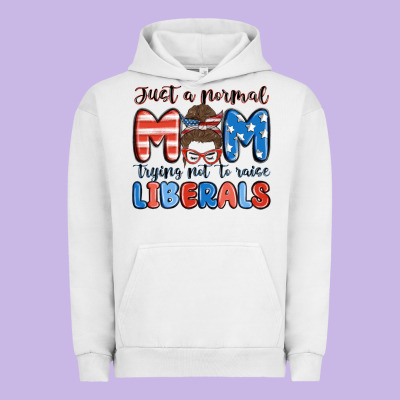 Just A Normal Mom Trying Not To Raise Liberals Urban Hoodie Designed By Maliassmallbusiness