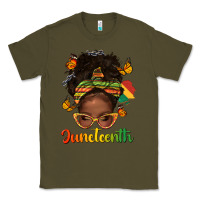 Army Green afro messy bun juneteenth Classic Tee - texasbilliewilder