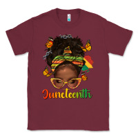 Burgundy afro messy bun juneteenth Classic Tee - texasbilliewilder