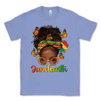 Colony Blue afro messy bun juneteenth Classic Tee - texasbilliewilder