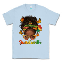 Dusty Blue afro messy bun juneteenth Classic Tee - texasbilliewilder