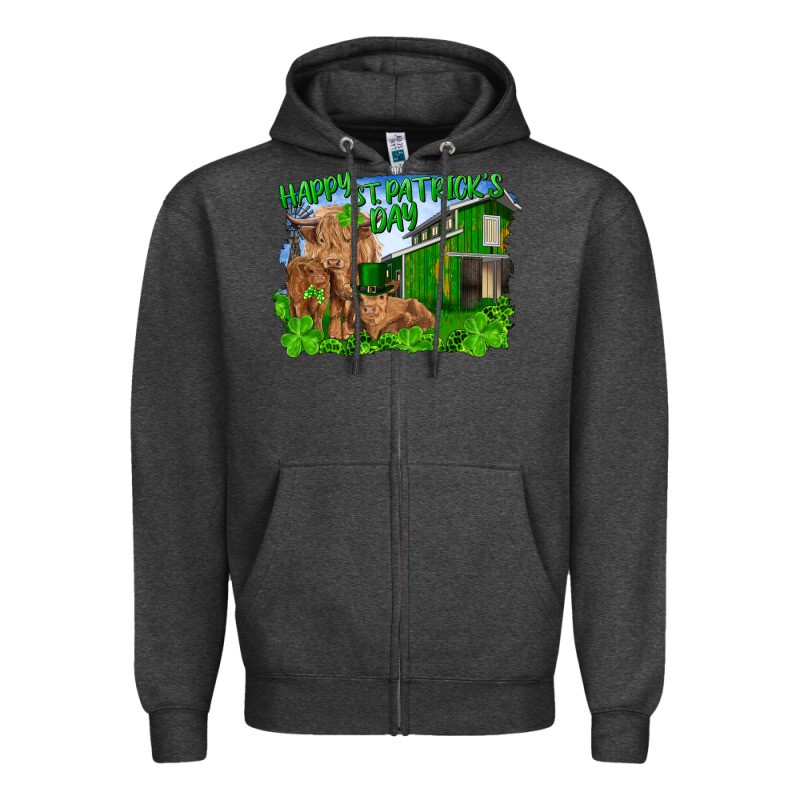Happy St. Patrick's Day Cattle And Calfs Zipper Hoodie by RanaPortraitStore | Teevron