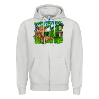 Dove Grey happy st. patrick's day cattle and calfs Zipper Hoodie - RanaPortraitStore