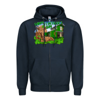 Navy happy st. patrick's day cattle and calfs Zipper Hoodie - RanaPortraitStore