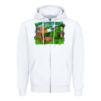 White happy st. patrick's day cattle and calfs Zipper Hoodie - RanaPortraitStore