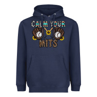 Navy calm your mits baseball Heavyweight Hoodie - CowhideDigitalArt