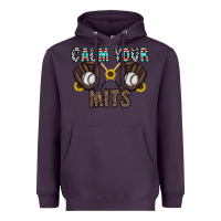 Plum calm your mits baseball Heavyweight Hoodie - CowhideDigitalArt