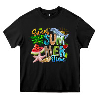 Black summer time Heavy Core Tee - CowhideDigitalArt