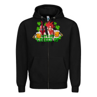 Black st. patrick's day roosters let's get lucked up Zipper Hoodie - RanaPortraitStore