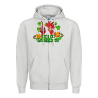 Dove Grey st. patrick's day roosters let's get lucked up Zipper Hoodie - RanaPortraitStore