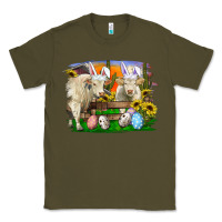 Army Green Easter Farm Cows Bunny Ears And Eggs Classic Tee - RanaPortraitStore