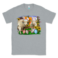 Heather Grey Easter Farm Cows Bunny Ears And Eggs Classic Tee - RanaPortraitStore