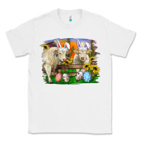 White Easter Farm Cows Bunny Ears And Eggs Classic Tee - RanaPortraitStore
