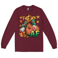 Burgundy festive af christmas black man sneakers Long Sleeve Tee - RanaPortraitStore